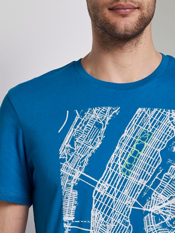 T-Shirt mit NYC-Print - Männer - Electric Teal Blue T-Shirt mit NYC-Print - Männer - Electric Teal Blue - 9 - TOM TAILOR