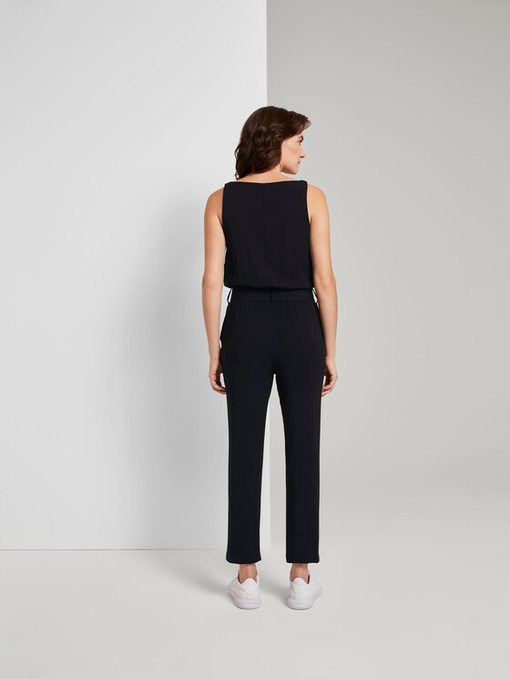Ärmelloser Jumpsuit mit elastischem Taillenbund - Frauen - Deep Black Ärmelloser Jumpsuit mit elastischem Taillenbund - Frauen - Deep Black - 2 - TOM TAILOR