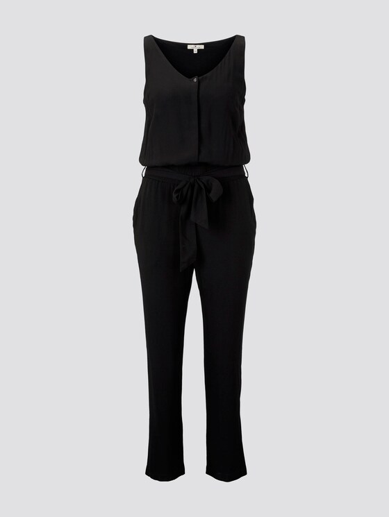 Ärmelloser Jumpsuit mit elastischem Taillenbund - Frauen - Deep Black Ärmelloser Jumpsuit mit elastischem Taillenbund - Frauen - Deep Black - 7 - TOM TAILOR