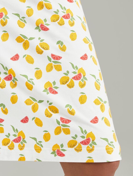 Gemustertes Jerseykleid mit Wickeldetail - Frauen - offwhite fruit minimal Gemustertes Jerseykleid mit Wickeldetail - Frauen - offwhite fruit minimal - 10 - TOM TAILOR