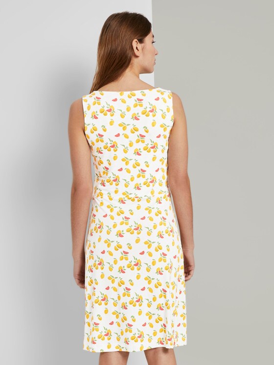 Gemustertes Jerseykleid mit Wickeldetail - Frauen - offwhite fruit minimal Gemustertes Jerseykleid mit Wickeldetail - Frauen - offwhite fruit minimal - 2 - TOM TAILOR