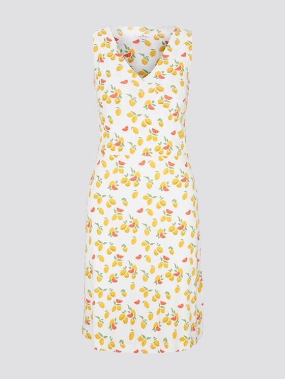 Gemustertes Jerseykleid mit Wickeldetail - Frauen - offwhite fruit minimal Gemustertes Jerseykleid mit Wickeldetail - Frauen - offwhite fruit minimal - 7 - TOM TAILOR