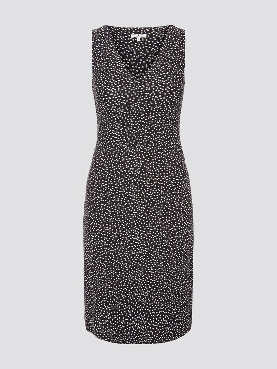 Gemustertes Jerseykleid mit Wickeldetail - Frauen - black offwhite dot print Gemustertes Jerseykleid mit Wickeldetail - Frauen - black offwhite dot print - 7 - TOM TAILOR