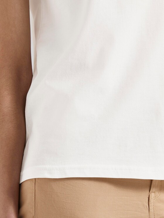 Basic T-Shirt mit kleinem Print - Frauen - wonder white Basic T-Shirt mit kleinem Print - Frauen - wonder white - 10 - TOM TAILOR