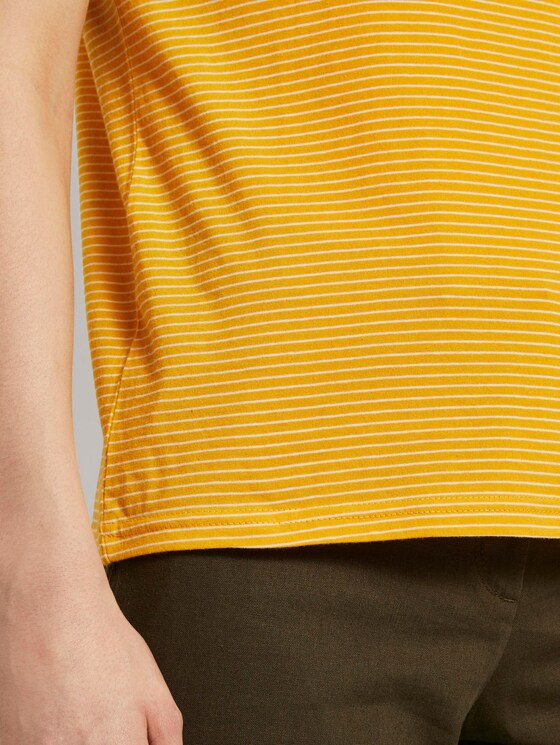 Basic T-shirt with a small print - Women - yellow thin stripes Basic T-shirt with a small print - Women - yellow thin stripes - 10 - TOM TAILOR