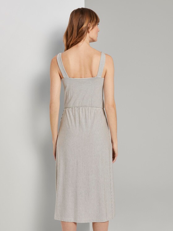 Gestreiftes Midi-Trägerkleid mit Knotendetail - Frauen - offwhite thin stripes Gestreiftes Midi-Trägerkleid mit Knotendetail - Frauen - offwhite thin stripes - 2 - TOM TAILOR