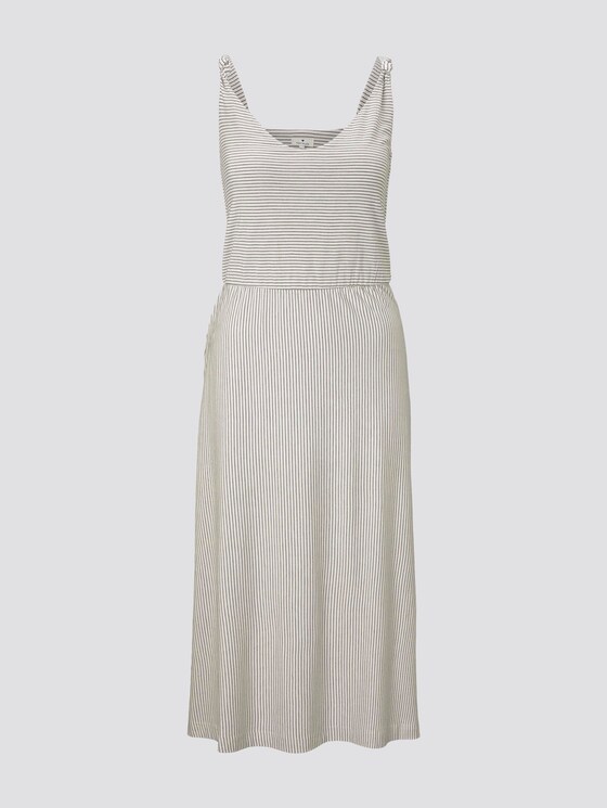 Gestreiftes Midi-Trägerkleid mit Knotendetail - Frauen - offwhite thin stripes Gestreiftes Midi-Trägerkleid mit Knotendetail - Frauen - offwhite thin stripes - 7 - TOM TAILOR