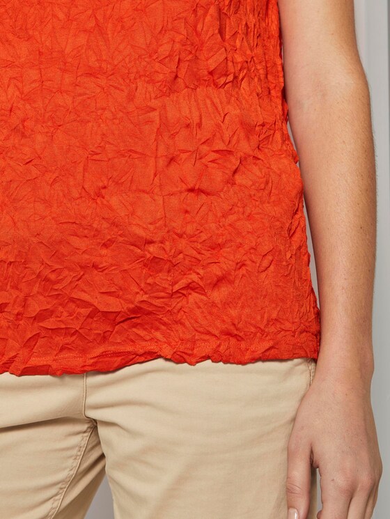 Crincle-Top mit Knopfverschluss - Frauen - strong flame orange Crincle-Top mit Knopfverschluss - Frauen - strong flame orange - 10 - TOM TAILOR