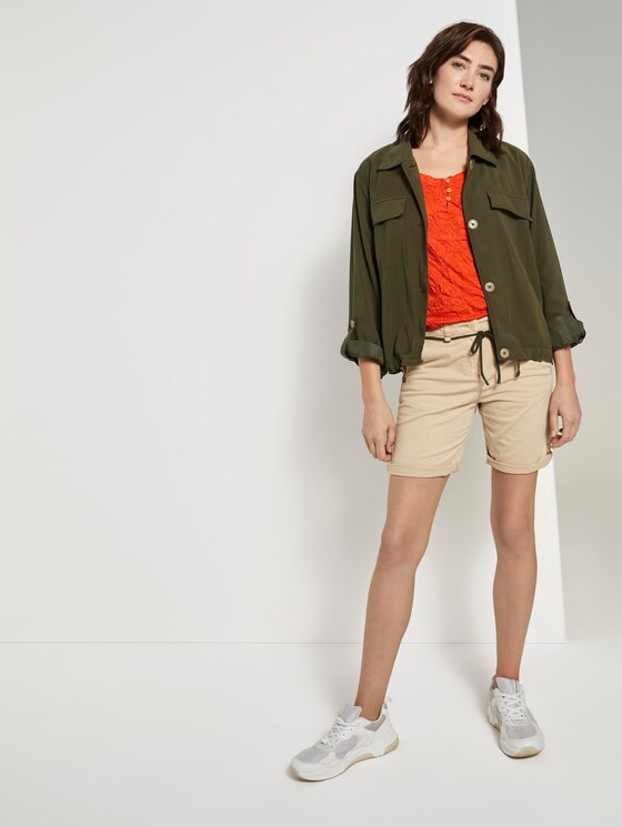 Crincle-Top mit Knopfverschluss - Frauen - strong flame orange Crincle-Top mit Knopfverschluss - Frauen - strong flame orange - 3 - TOM TAILOR