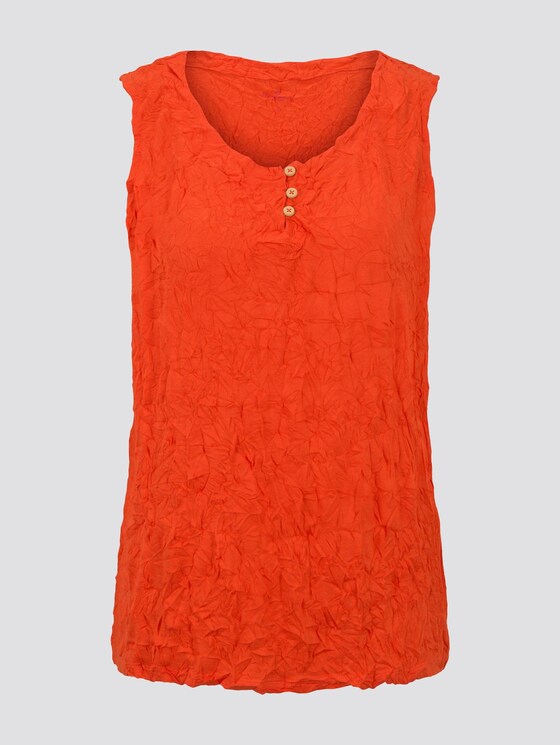 Crincle-Top mit Knopfverschluss - Frauen - strong flame orange Crincle-Top mit Knopfverschluss - Frauen - strong flame orange - 7 - TOM TAILOR