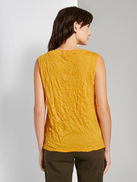 Crincle-Top mit Knopfverschluss - Frauen - deep golden yellow Crincle-Top mit Knopfverschluss - Frauen - deep golden yellow - 2 - TOM TAILOR