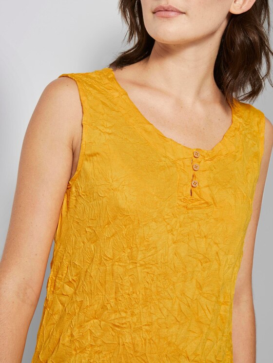 Crincle-Top mit Knopfverschluss - Frauen - deep golden yellow Crincle-Top mit Knopfverschluss - Frauen - deep golden yellow - 9 - TOM TAILOR
