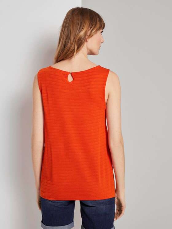 Textured top with an elastic waistband - Women - strong flame orange Textured top with an elastic waistband - Women - strong flame orange - 2 - TOM TAILOR