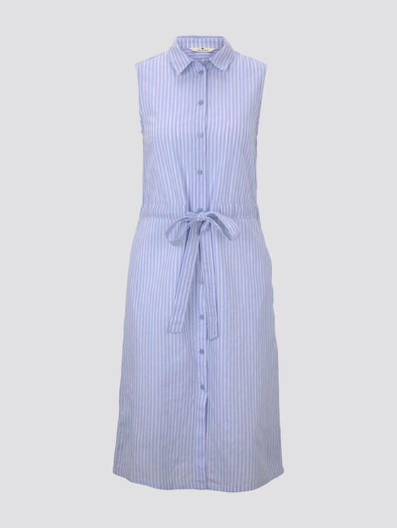Ärmelloses Hemdkleid mit Streifenmuster - Frauen - blue dobby stripe Ärmelloses Hemdkleid mit Streifenmuster - Frauen - blue dobby stripe - 7 - TOM TAILOR