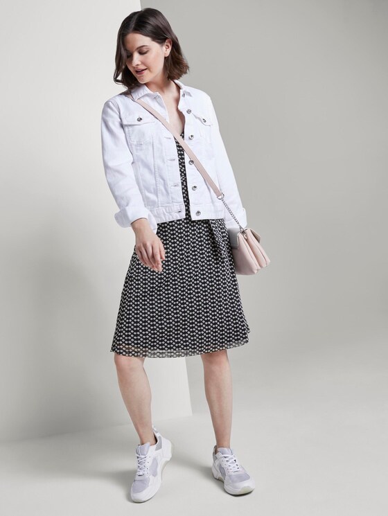 Gemustertes Mesh-Kleid in Wickeloptik - Frauen - navy dot design Gemustertes Mesh-Kleid in Wickeloptik - Frauen - navy dot design - 3 - TOM TAILOR