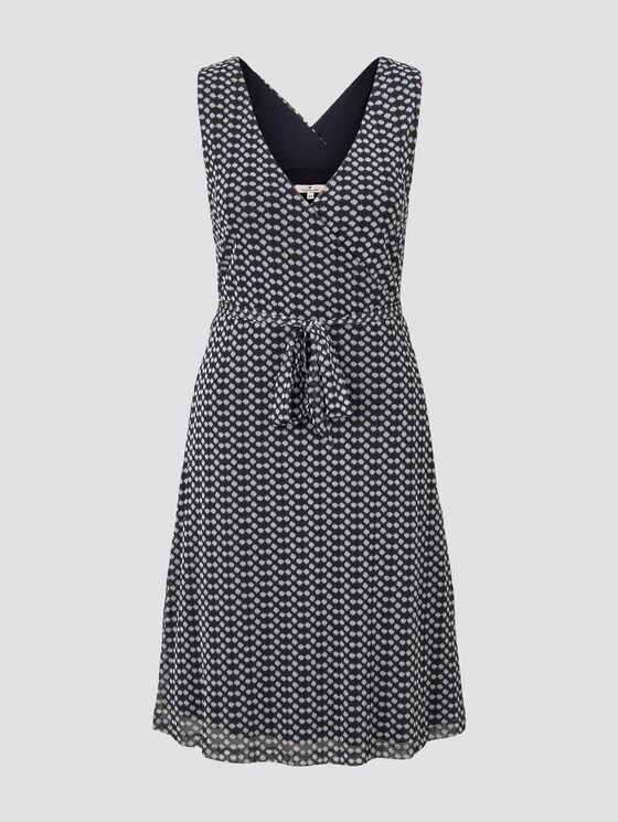 Gemustertes Mesh-Kleid in Wickeloptik - Frauen - navy dot design Gemustertes Mesh-Kleid in Wickeloptik - Frauen - navy dot design - 7 - TOM TAILOR
