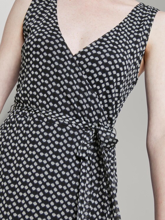 Gemustertes Mesh-Kleid in Wickeloptik - Frauen - navy dot design Gemustertes Mesh-Kleid in Wickeloptik - Frauen - navy dot design - 9 - TOM TAILOR