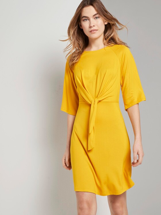 Luftiges Kleid mit Knoten-Detail und weiten Ärmeln - Frauen - deep golden yellow Luftiges Kleid mit Knoten-Detail und weiten Ärmeln - Frauen - deep golden yellow - 5 - TOM TAILOR