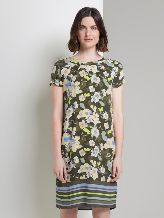 Gemustertes T-Shirt-Kleid - Frauen - khaki floral design Gemustertes T-Shirt-Kleid - Frauen - khaki floral design - 1 - TOM TAILOR