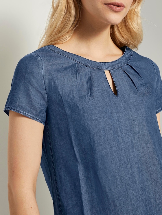 Lyocell T-Shirt-Kleid im Jeanslook