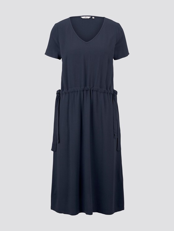 Strukturiertes Kleid mit Tunnelzug - Frauen - Sky Captain Blue Strukturiertes Kleid mit Tunnelzug - Frauen - Sky Captain Blue - 7 - TOM TAILOR