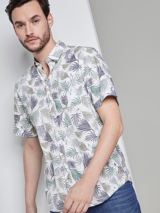 Kurzarmhemd mit tropischem Print - Männer - small palm tree leaf design Kurzarmhemd mit tropischem Print - Männer - small palm tree leaf design - 5 - TOM TAILOR