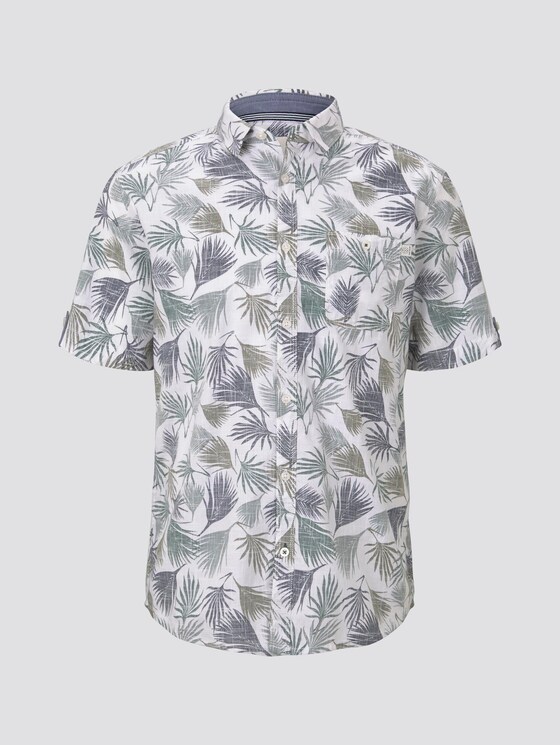 Kurzarmhemd mit tropischem Print - Männer - small palm tree leaf design Kurzarmhemd mit tropischem Print - Männer - small palm tree leaf design - 7 - TOM TAILOR