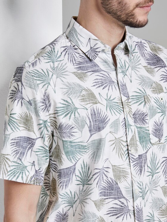 Kurzarmhemd mit tropischem Print - Männer - small palm tree leaf design Kurzarmhemd mit tropischem Print - Männer - small palm tree leaf design - 9 - TOM TAILOR