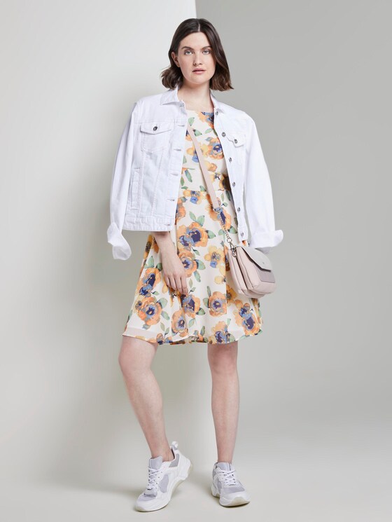 Gemustertes Chiffonkleid - Frauen - offwhite floral design Gemustertes Chiffonkleid - Frauen - offwhite floral design - 3 - TOM TAILOR