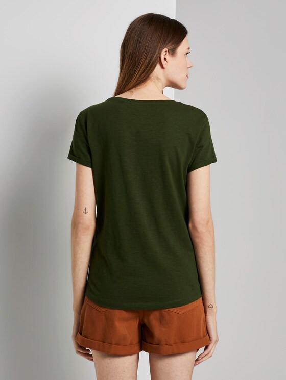 T-Shirt mit Brustprint - Frauen - Dusty Rifle Green T-Shirt mit Brustprint - Frauen - Dusty Rifle Green - 2 - TOM TAILOR Denim