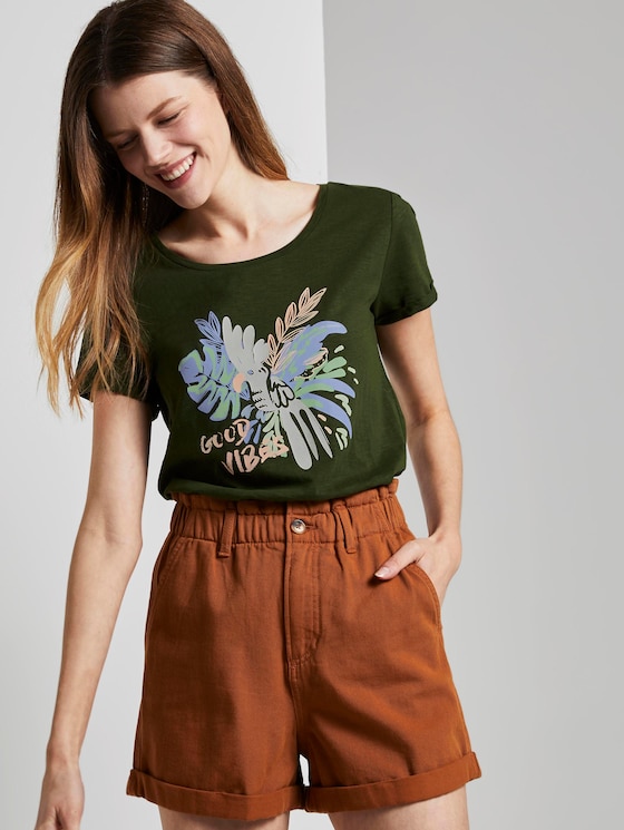 T-Shirt mit Brustprint - Frauen - Dusty Rifle Green T-Shirt mit Brustprint - Frauen - Dusty Rifle Green - 5 - TOM TAILOR Denim