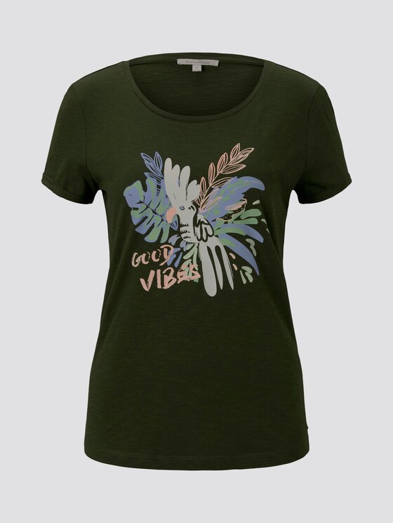 T-Shirt mit Brustprint - Frauen - Dusty Rifle Green T-Shirt mit Brustprint - Frauen - Dusty Rifle Green - 7 - TOM TAILOR Denim