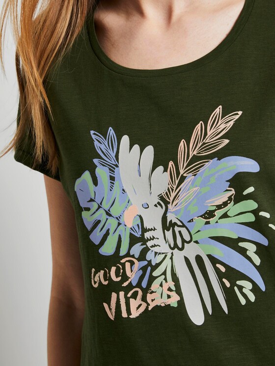 T-Shirt mit Brustprint - Frauen - Dusty Rifle Green T-Shirt mit Brustprint - Frauen - Dusty Rifle Green - 9 - TOM TAILOR Denim