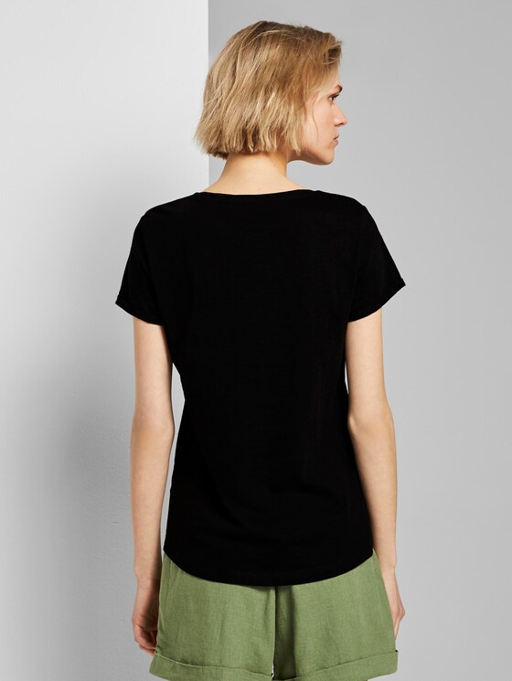T-Shirt mit Brustprint - Frauen - Deep Black T-Shirt mit Brustprint - Frauen - Deep Black - 2 - TOM TAILOR Denim