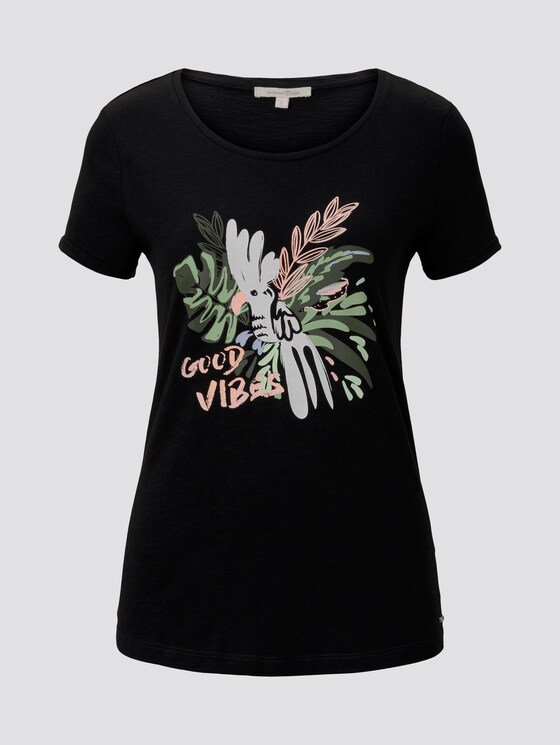 T-Shirt mit Brustprint - Frauen - Deep Black T-Shirt mit Brustprint - Frauen - Deep Black - 7 - TOM TAILOR Denim