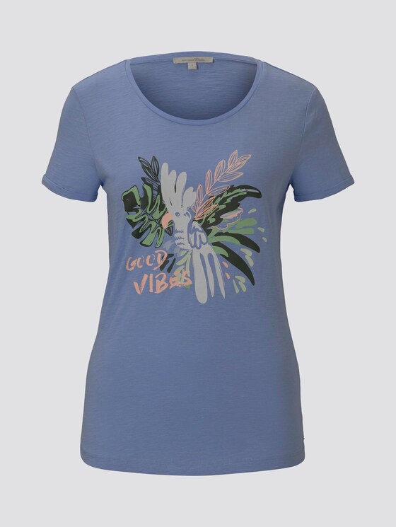 T-Shirt mit Brustprint - Frauen - fresh light blue T-Shirt mit Brustprint - Frauen - fresh light blue - 7 - TOM TAILOR Denim