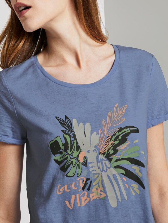 T-Shirt mit Brustprint - Frauen - fresh light blue T-Shirt mit Brustprint - Frauen - fresh light blue - 9 - TOM TAILOR Denim