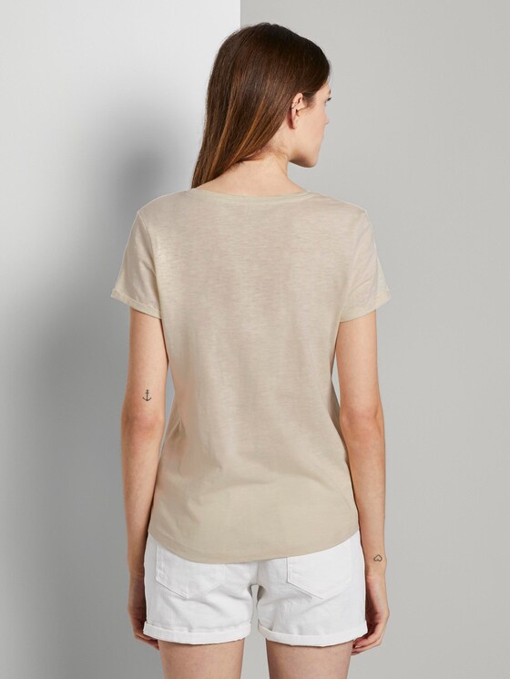 T-Shirt mit Brustprint - Frauen - soft creme beige T-Shirt mit Brustprint - Frauen - soft creme beige - 2 - TOM TAILOR Denim
