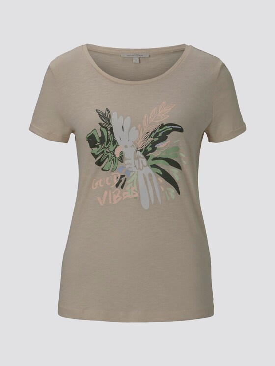 T-Shirt mit Brustprint - Frauen - soft creme beige T-Shirt mit Brustprint - Frauen - soft creme beige - 7 - TOM TAILOR Denim