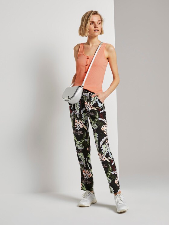Ripp-Top mit Knopfleiste - Frauen - papaya neon orange Ripp-Top mit Knopfleiste - Frauen - papaya neon orange - 3 - TOM TAILOR Denim