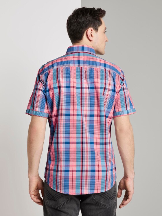 Checked shirt - Men - orange blue colourful check Checked shirt - Men - orange blue colourful check - 2 - TOM TAILOR