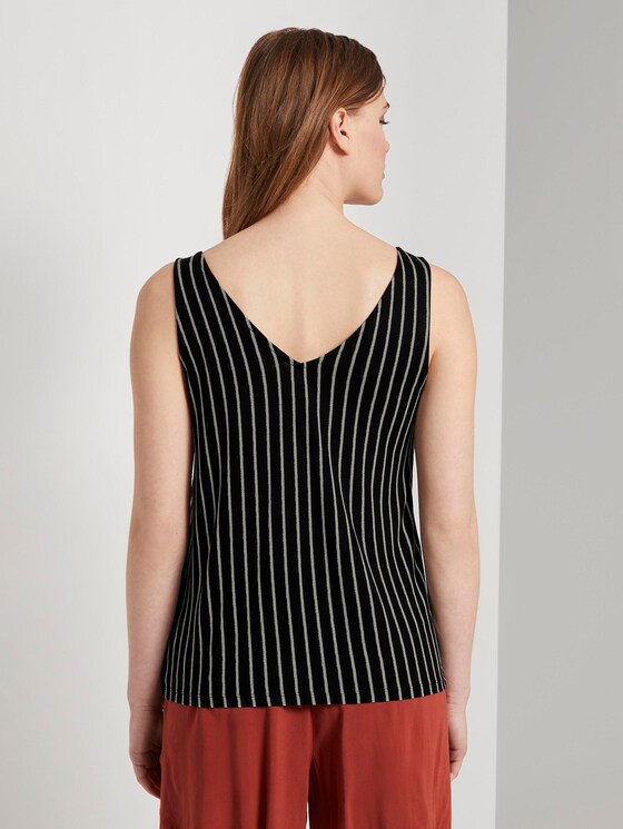 Gestreiftes Top mit Knopfleiste - Frauen - black white stripe Gestreiftes Top mit Knopfleiste - Frauen - black white stripe - 2 - TOM TAILOR Denim