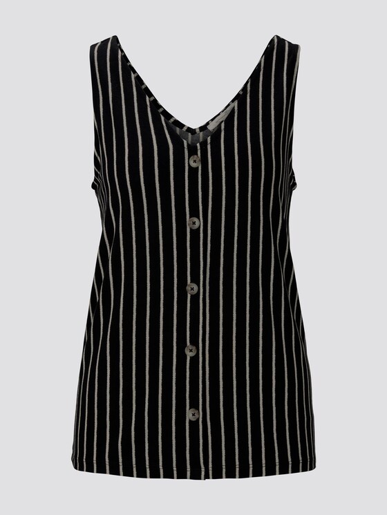 Gestreiftes Top mit Knopfleiste - Frauen - black white stripe Gestreiftes Top mit Knopfleiste - Frauen - black white stripe - 7 - TOM TAILOR Denim