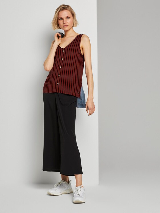 Gestreiftes Top mit Knopfleiste - Frauen - rust black stripe Gestreiftes Top mit Knopfleiste - Frauen - rust black stripe - 3 - TOM TAILOR Denim