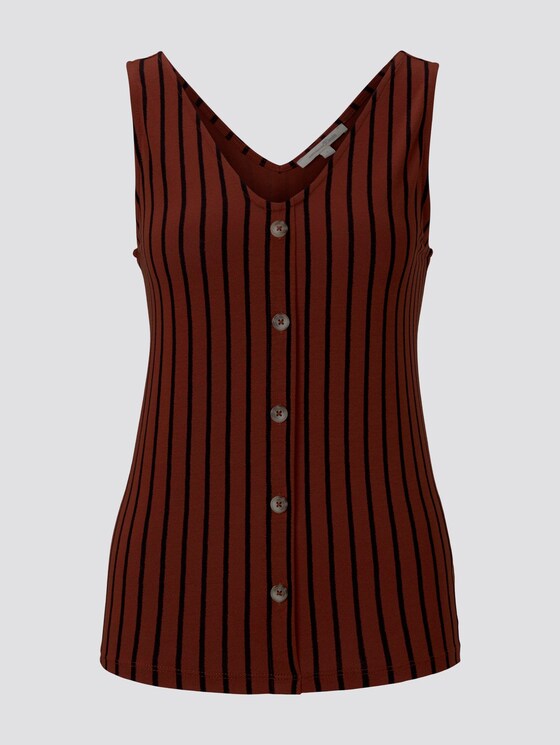 Gestreiftes Top mit Knopfleiste - Frauen - rust black stripe Gestreiftes Top mit Knopfleiste - Frauen - rust black stripe - 7 - TOM TAILOR Denim