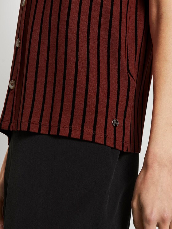 Gestreiftes Top mit Knopfleiste - Frauen - rust black stripe Gestreiftes Top mit Knopfleiste - Frauen - rust black stripe - 9 - TOM TAILOR Denim
