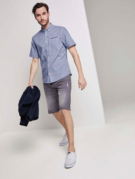 Gemustertes Hemd - Männer - blue orange minimal design Gemustertes Hemd - Männer - blue orange minimal design - 3 - TOM TAILOR