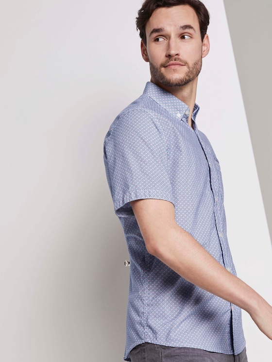 Gemustertes Hemd - Männer - blue orange minimal design Gemustertes Hemd - Männer - blue orange minimal design - 5 - TOM TAILOR