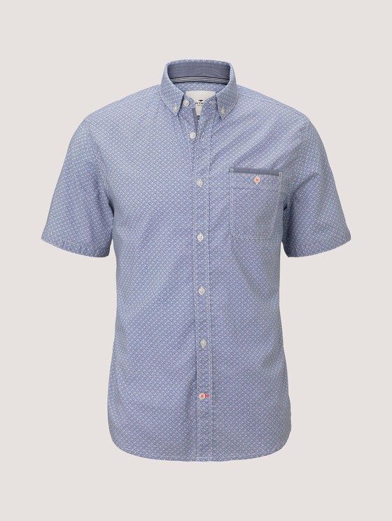 Gemustertes Hemd - Männer - blue orange minimal design Gemustertes Hemd - Männer - blue orange minimal design - 7 - TOM TAILOR