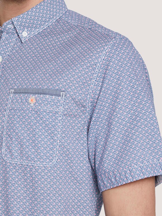 Gemustertes Hemd - Männer - blue orange minimal design Gemustertes Hemd - Männer - blue orange minimal design - 9 - TOM TAILOR